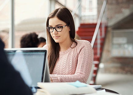 General studies student in library